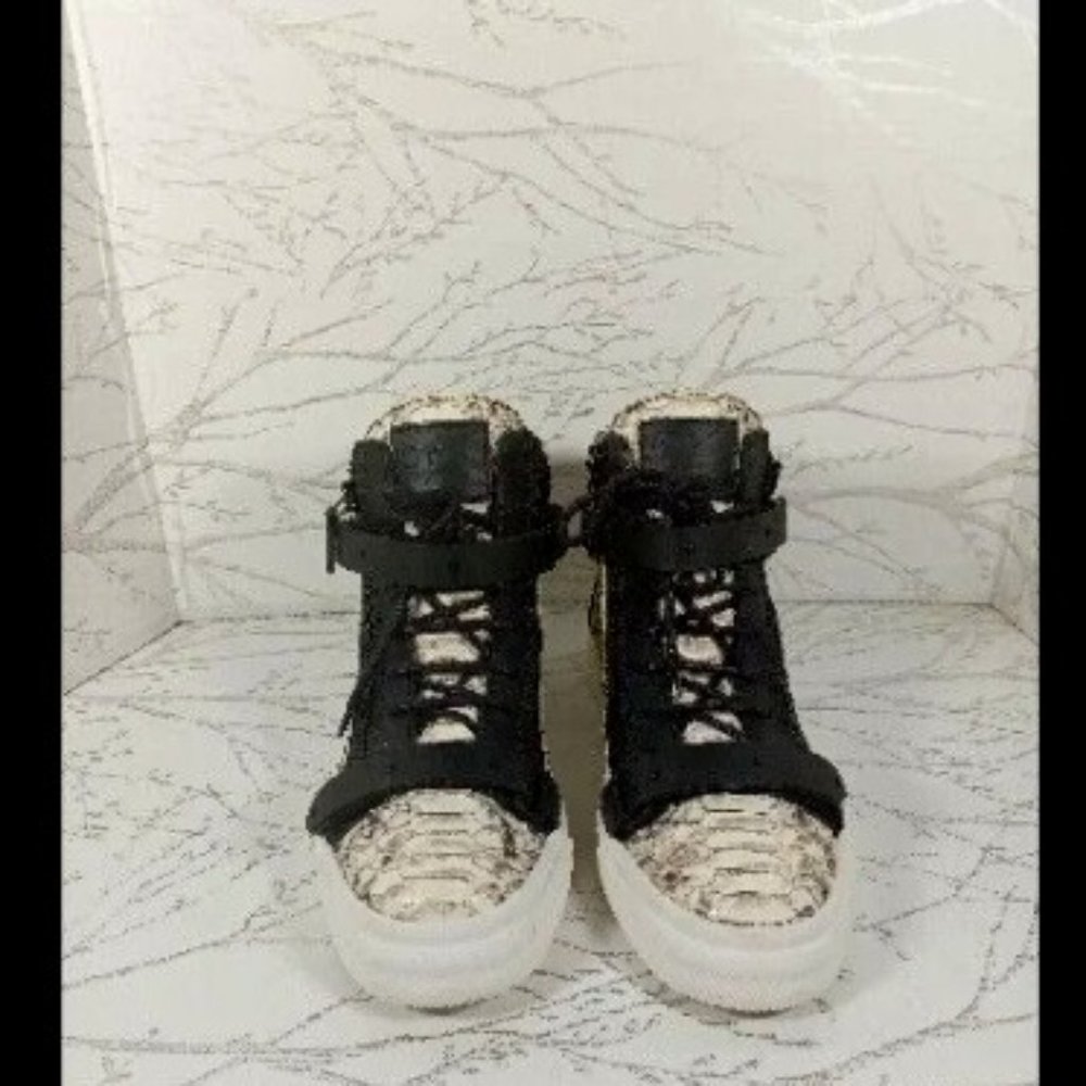 Giuseppe Zanotti Sneakers Black Silver/Cream Python Women's 39